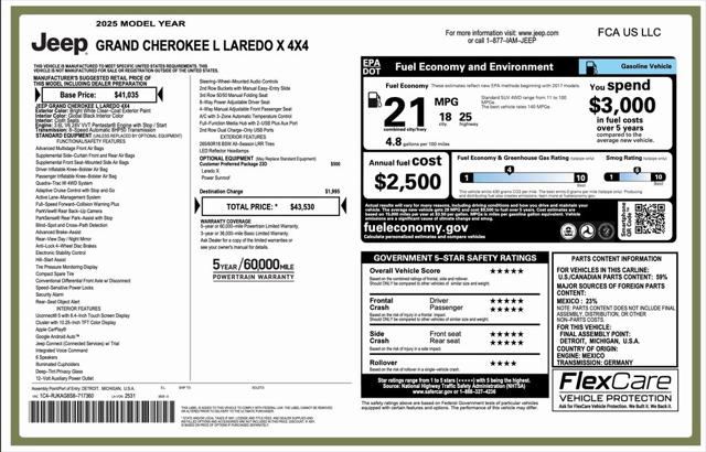 2025 Jeep Grand Cherokee GRAND CHEROKEE L LAREDO X 4X4