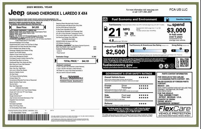2025 Jeep Grand Cherokee GRAND CHEROKEE L LAREDO X 4X4