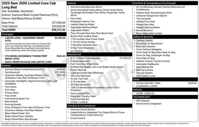 2025 RAM Ram 3500 RAM 3500 LIMITED CREW CAB 4X4 8 BOX