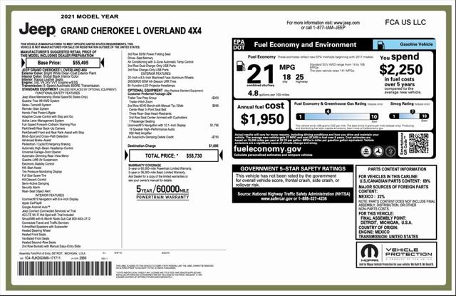 2021 Jeep Grand Cherokee L Overland 4x4