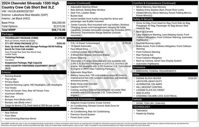 2024 Chevrolet Silverado 1500 4WD Crew Cab Short Bed High Country