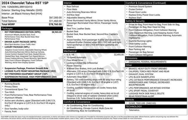 2024 Chevrolet Tahoe 4WD RST