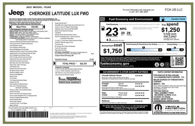 2021 Jeep Cherokee Latitude Lux FWD