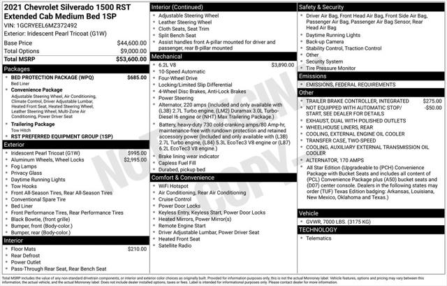 2021 Chevrolet Silverado 1500 4WD Double Cab Standard Bed RST