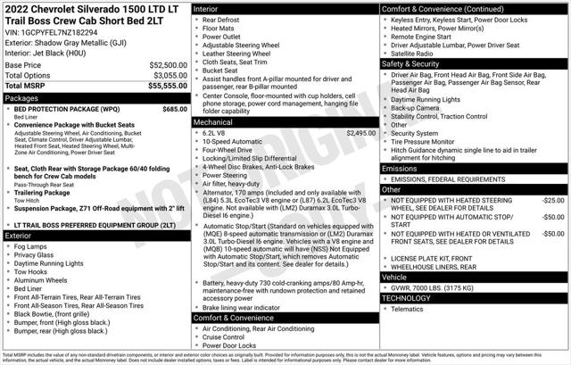 2022 Chevrolet Silverado 1500 LTD 4WD Crew Cab Short Bed LT Trail Boss