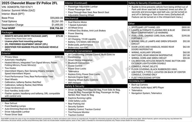 2025 Chevrolet Blazer EV Police AWD 2FL