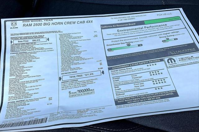 2025 Ram 2500 Big Horn Crew Cab 4x4 64 Box