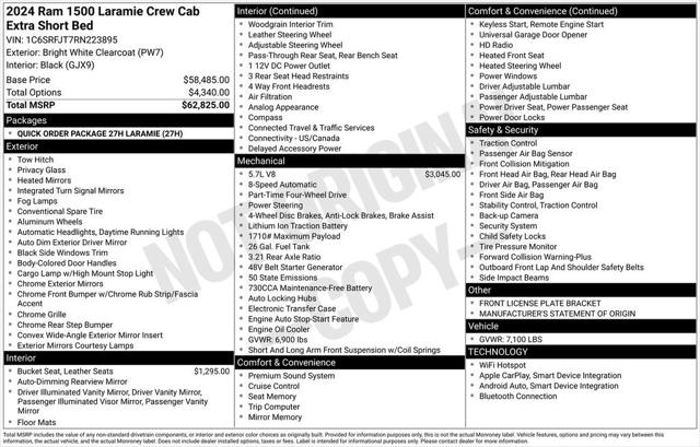 2024 RAM 1500 Laramie Crew Cab 4x4 57 Box 2024 RAM 1500 Laramie Crew Cab 4x4 57 Box