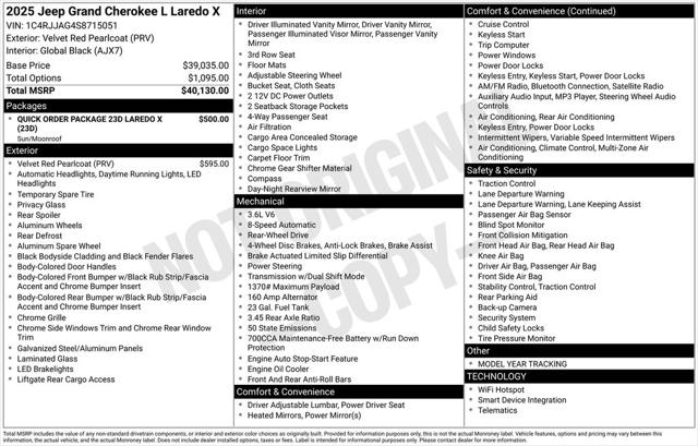 2025 Jeep Grand Cherokee GRAND CHEROKEE L LAREDO X 4X2