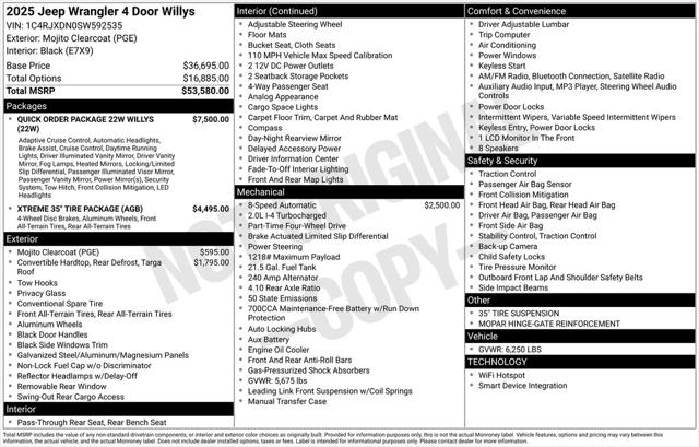 2025 Jeep Wrangler WRANGLER 4-DOOR WILLYS