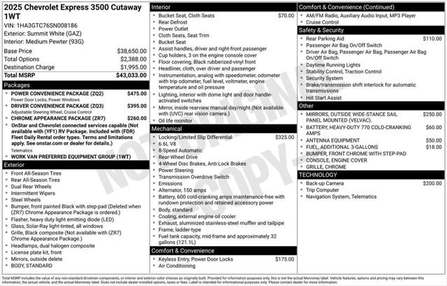 2025 Chevrolet Express Cutaway Work Van