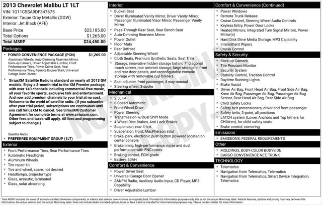 2013 Chevrolet Malibu 1LT