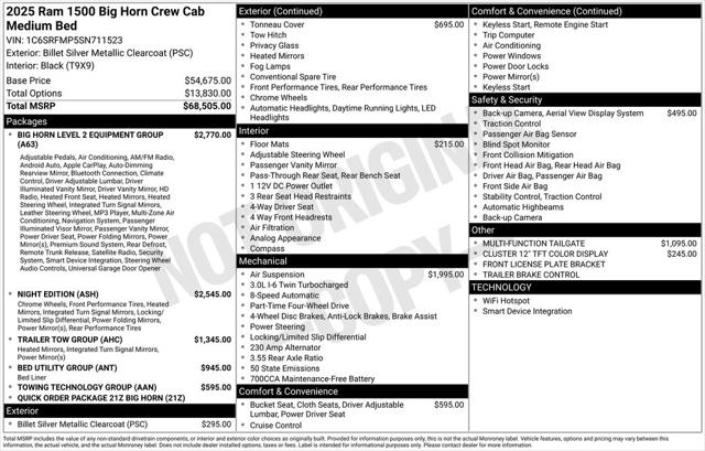 2025 RAM Ram 1500 RAM 1500 BIG HORN CREW CAB 4X4 64 BOX