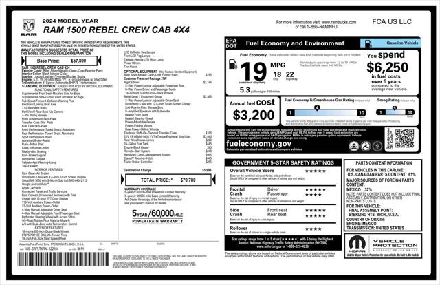 2024 RAM 1500 Rebel Crew Cab 4x4 57 Box