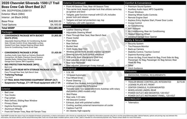 2020 Chevrolet Silverado 1500 4WD Crew Cab Short Bed LT Trail Boss