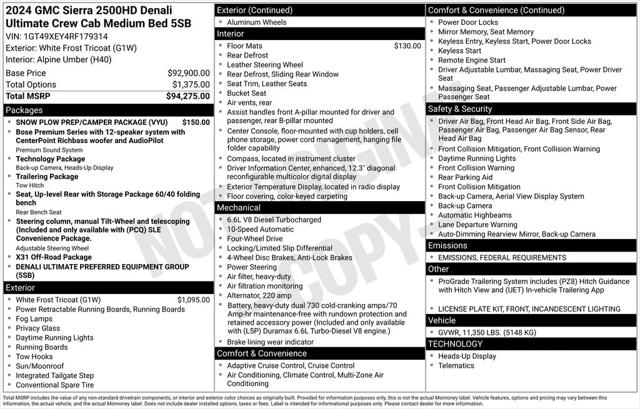 2024 GMC Sierra 2500HD 4WD Crew Cab Standard Bed Denali Ultimate