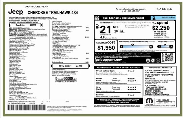 2021 Jeep Cherokee Trailhawk 4X4