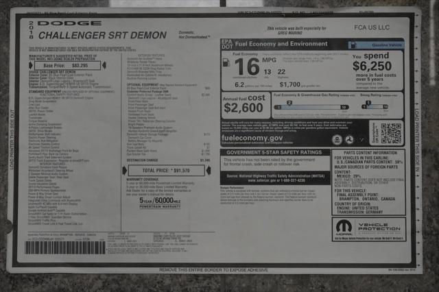 2018 Dodge Challenger SRT Demon 2018 Dodge Challenger SRT Demon