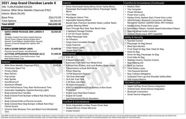 2021 Jeep Grand Cherokee Laredo X 4x4