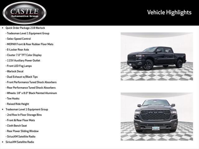 2025 RAM Ram 1500 RAM 1500 WARLOCK CREW CAB 4X4 57 BOX