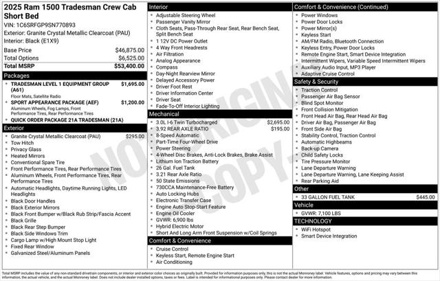 2025 RAM Ram 1500 RAM 1500 TRADESMAN CREW CAB 4X4 57 BOX