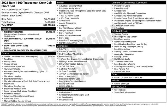 2025 RAM Ram 1500 RAM 1500 TRADESMAN CREW CAB 4X4 57 BOX