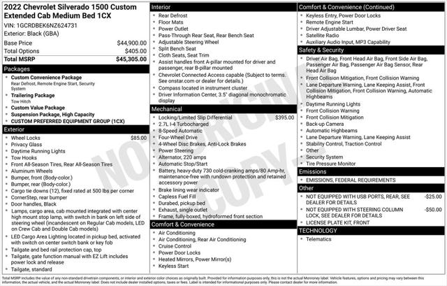 2022 Chevrolet Silverado 1500 4WD Double Cab Standard Bed Custom