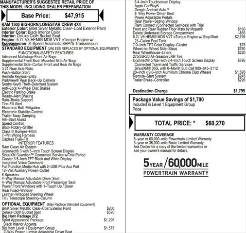2022 RAM 1500 Big Horn Crew Cab 4x4 57 Box