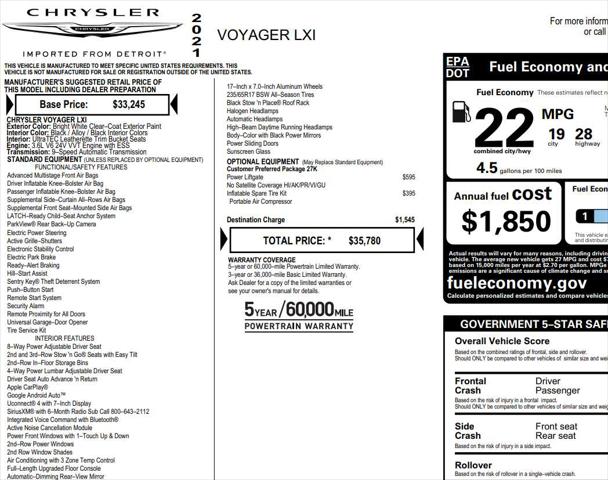 2021 Chrysler Voyager LXI