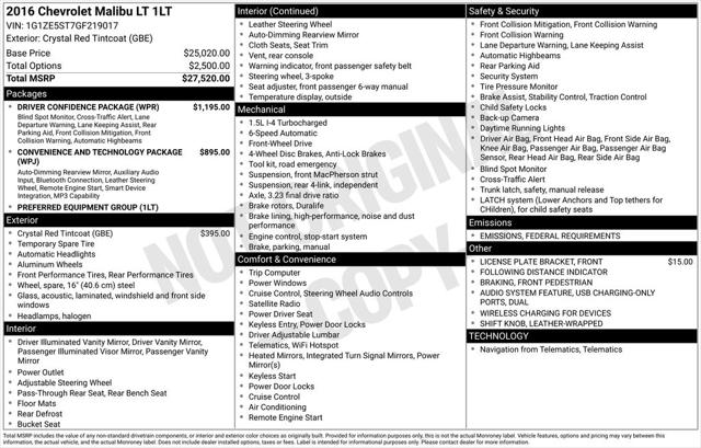 2016 Chevrolet Malibu 1LT