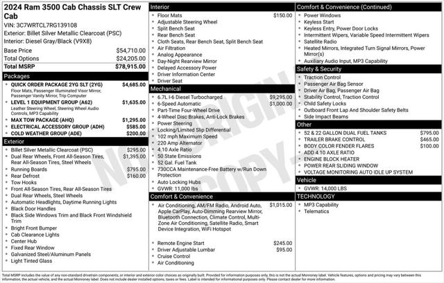 2024 RAM 3500 Chassis Tradesman/SLT/Laramie/Limited