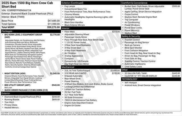 2025 RAM 1500 Big Horn Crew Cab 4x2 57 Box