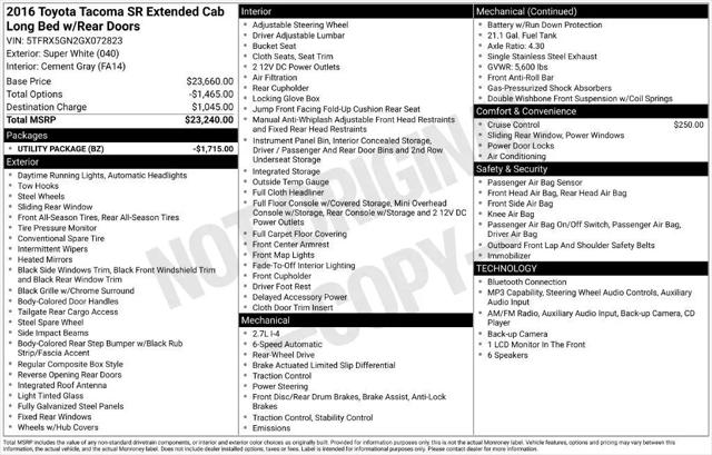 2016 Toyota Tacoma SR for sale in Brandon, MS