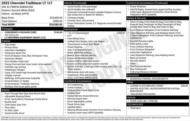 2022 Chevrolet Trailblazer FWD LT