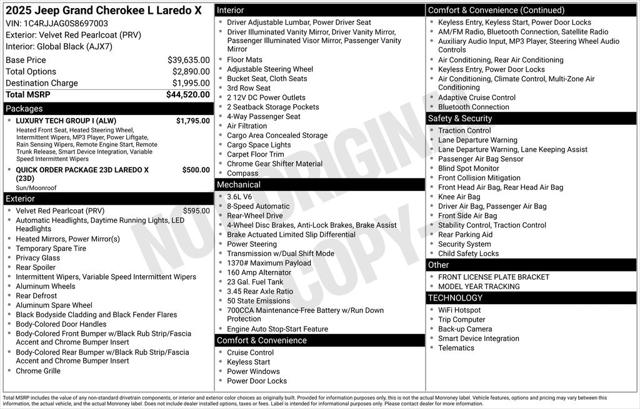 2025 Jeep Grand Cherokee L Laredo X 4x2