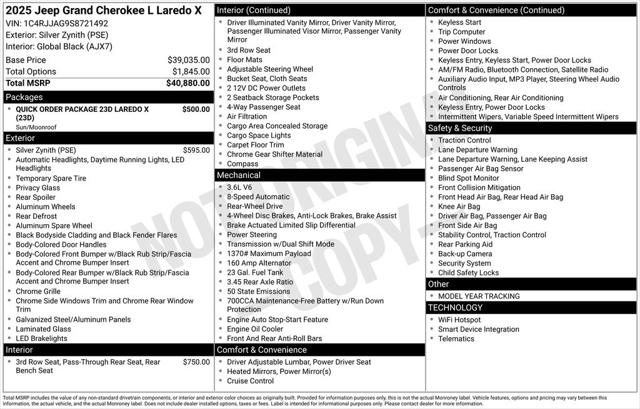2025 Jeep Grand Cherokee GRAND CHEROKEE L LAREDO X 4X2