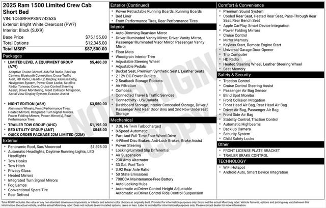 2025 RAM Ram 1500 RAM 1500 LIMITED CREW CAB 4X4 57 BOX
