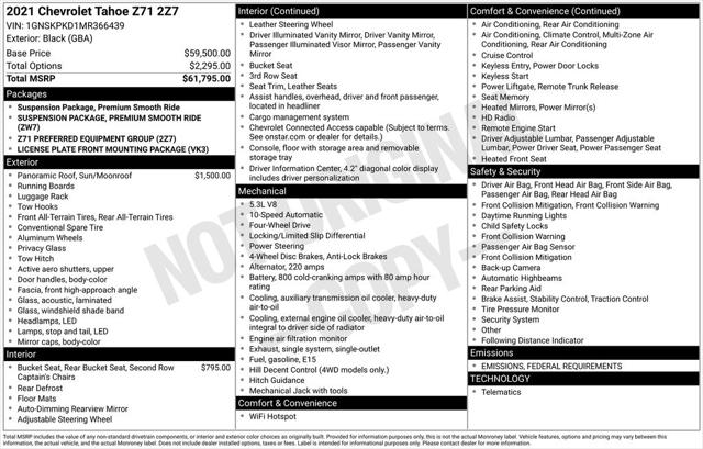 2021 Chevrolet Tahoe 4WD Z71