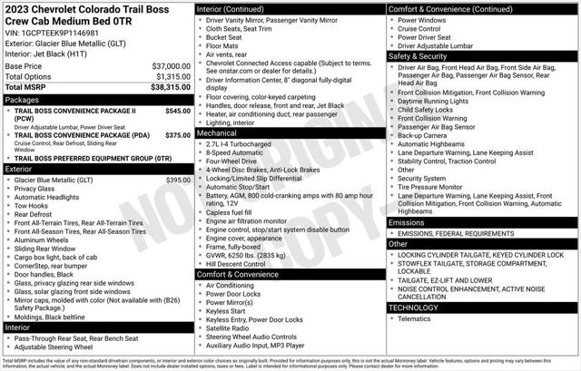 2023 Chevrolet Colorado 4WD Crew Cab Short Box Trail Boss