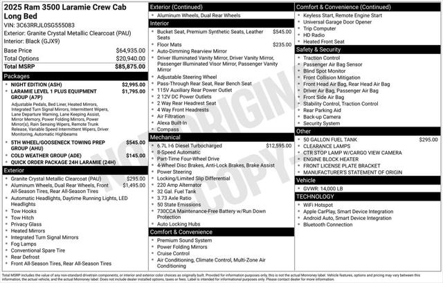 2025 RAM Ram 3500 RAM 3500 LARAMIE CREW CAB 4X4 8 BOX