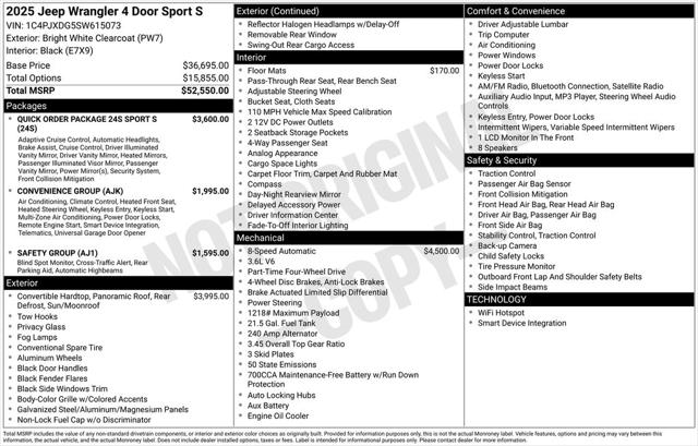 2025 Jeep Wrangler WRANGLER 4-DOOR SPORT S