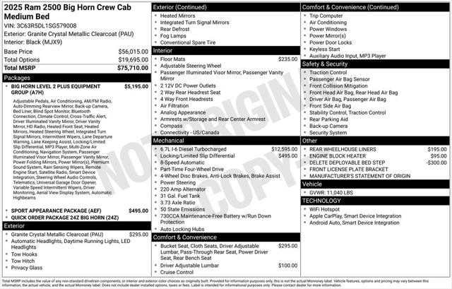2025 RAM Ram 2500 RAM 2500 BIG HORN CREW CAB 4X4 64 BOX