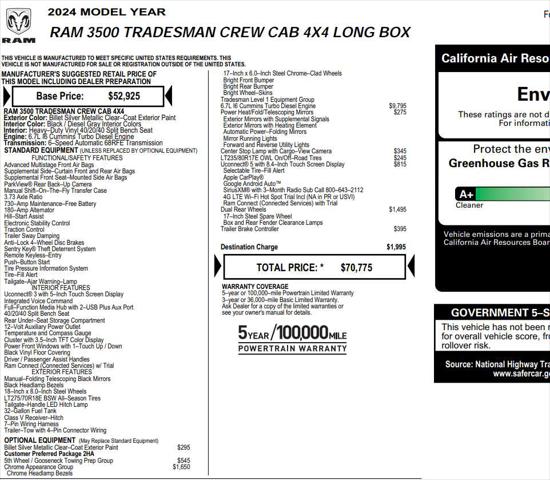 2024 RAM 3500 Tradesman Crew Cab 4x4 8 Box