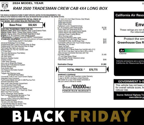 2024 RAM 3500 Tradesman Crew Cab 4x4 8 Box 2024 RAM 3500 Tradesman Crew Cab 4x4 8 Box