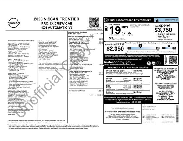 2023 Nissan Frontier Crew Cab PRO-4X 4x4