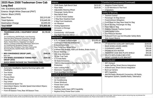 2025 RAM Ram 2500 RAM 2500 TRADESMAN CREW CAB 4X4 8 BOX