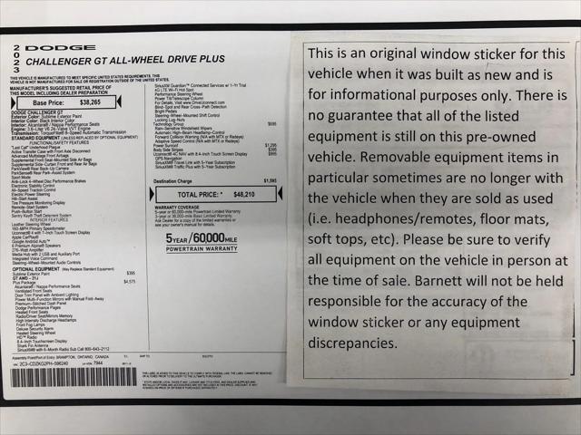 2023 Dodge Challenger GT AWD 2023 Dodge Challenger GT AWD