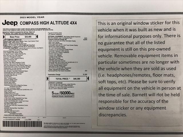 2023 Jeep Compass High Altitude 4x4 2023 Jeep Compass High Altitude 4x4
