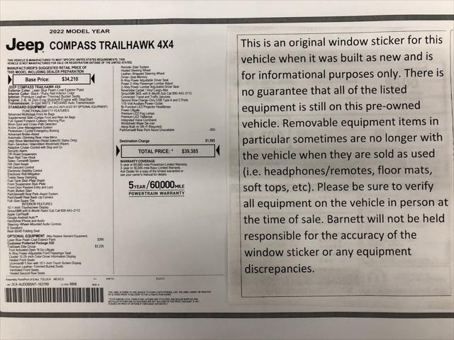 2022 Jeep Compass Trailhawk 4x4 2022 Jeep Compass Trailhawk 4x4