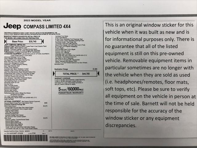 2023 Jeep Compass Limited 4x4 2023 Jeep Compass Limited 4x4